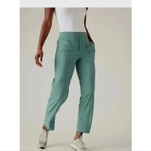 Athleta Brooklyn Heights High Rise Commuter Travel Pants Green- Size 0 / XS